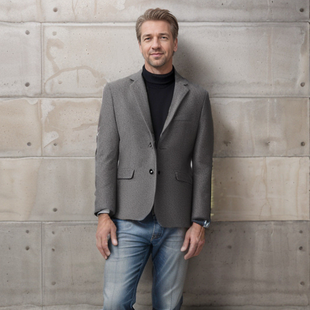 Herren eleganter Wollblazer im klassischen Schnitt mit feiner Textur ModeGeist - ModeGeist