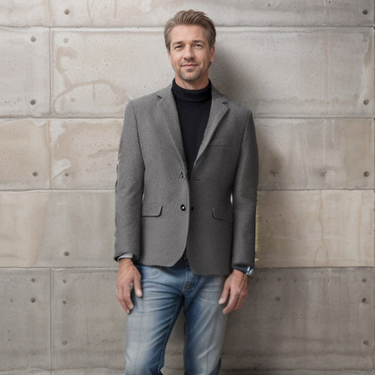 Herren eleganter Wollblazer im klassischen Schnitt mit feiner Textur ModeGeist - ModeGeist