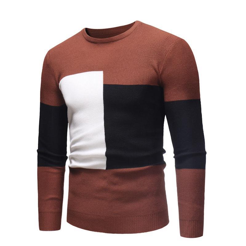 Herren Designer Pullover mit modernem Blockmuster ModeGeist