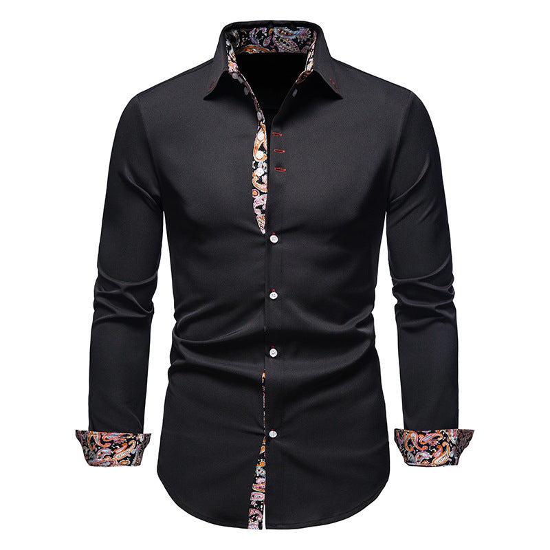 Herren elegantes Langarmhemd mit auffälligem Paisley-Muster ModeGeist