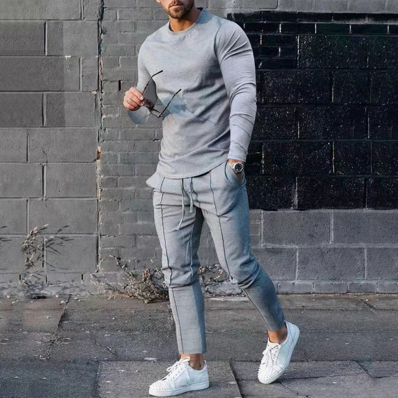 Herren Sportliches Langarmshirt und Chino Jogginghose Set ModeGeist
