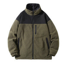 Herren Fleecejacke mit hohem Kragen und Reißverschlusstaschen ModeGeist