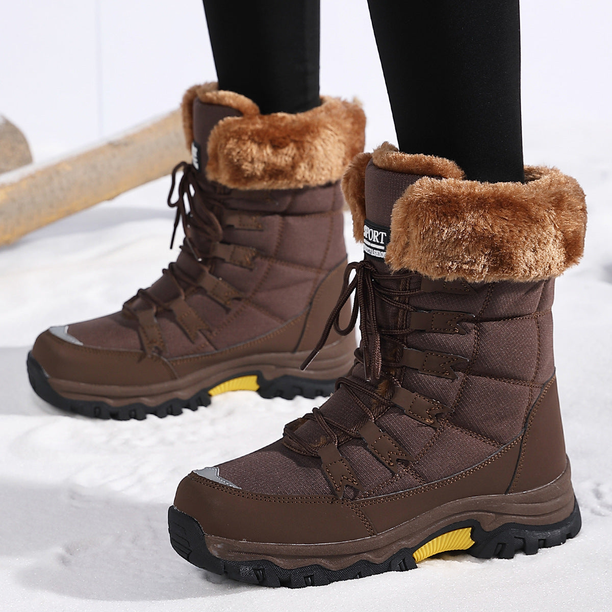 Damen Gefütterte Winterboots mit rutschfester Sohle und isolierendem Futter ModeGeist