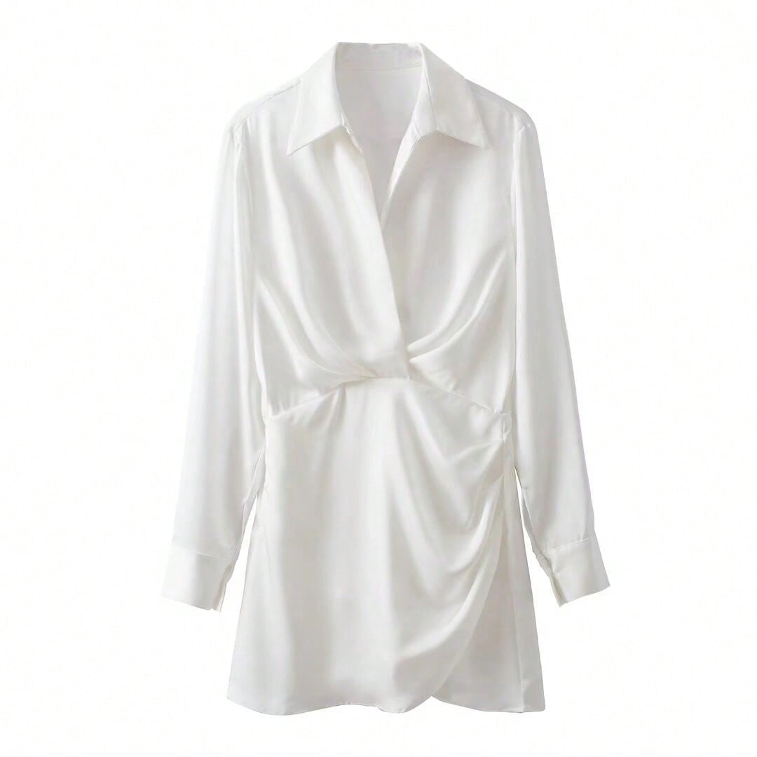 Damen elegantes Blusenshirt mit Knitter-Detail und figurformendem Schnitt ModeGeist