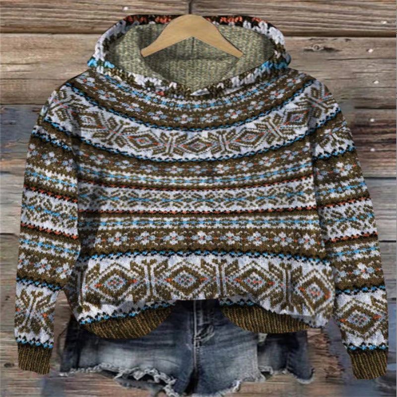 ModeGeist | Gestrickte Weste Mit Print Für Damen
