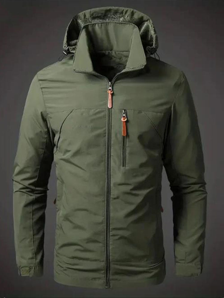 Herren Wetterfeste Funktionsjacke mit verstellbarer Kapuze ModeGeist