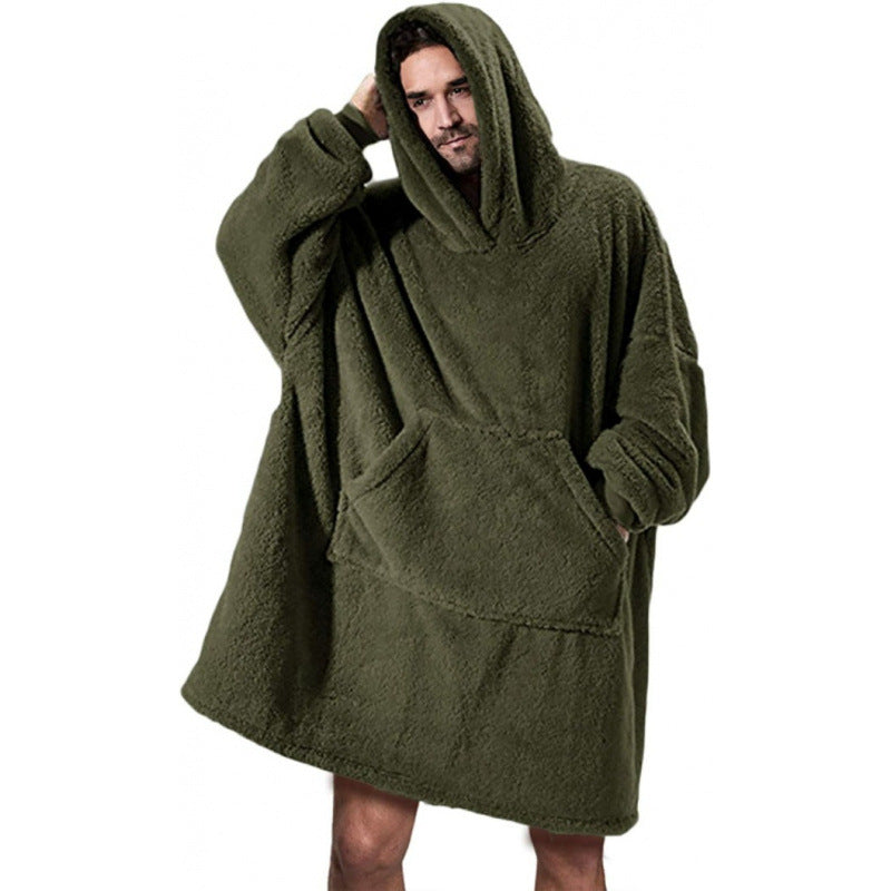 Damen Kuschelige Oversize-Hoodiejacke aus Fleece mit Kängurutasche ModeGeist