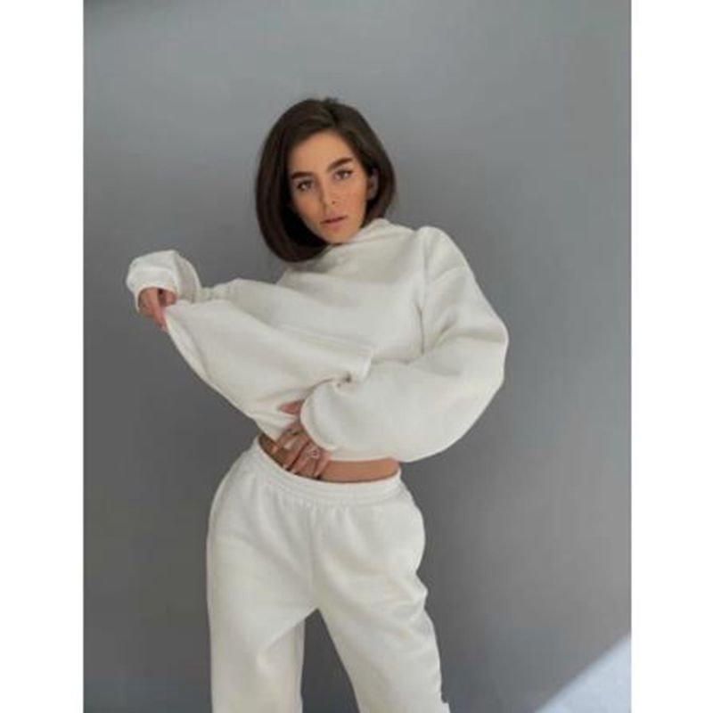 Damen lässiger Kapuzenpullover und Jogginghose Set ModeGeist