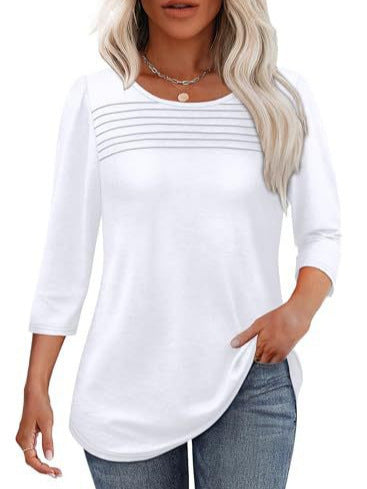 Damen Elegant geschnittenes Oberteil mit gerafften Details ModeGeist