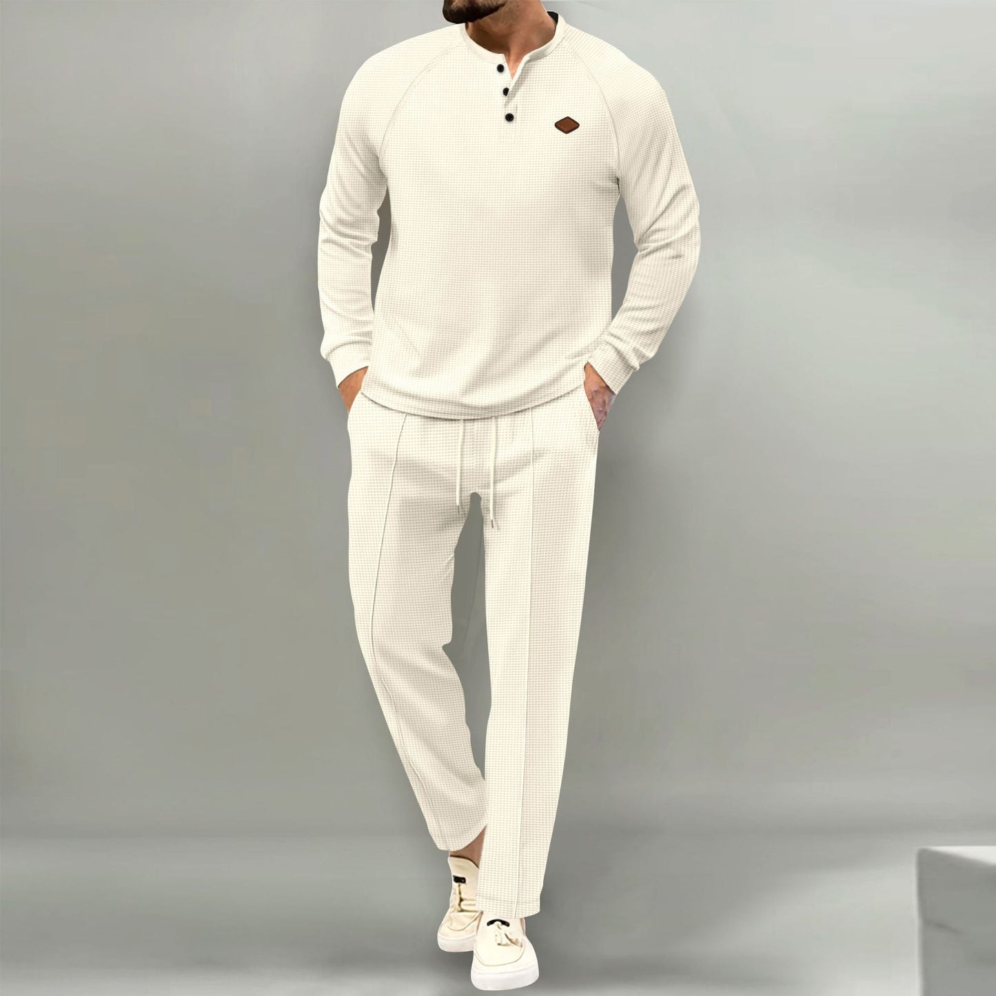 Herren hochwertiger Freizeitanzug mit Knopfleiste und eleganten Taschen ModeGeist