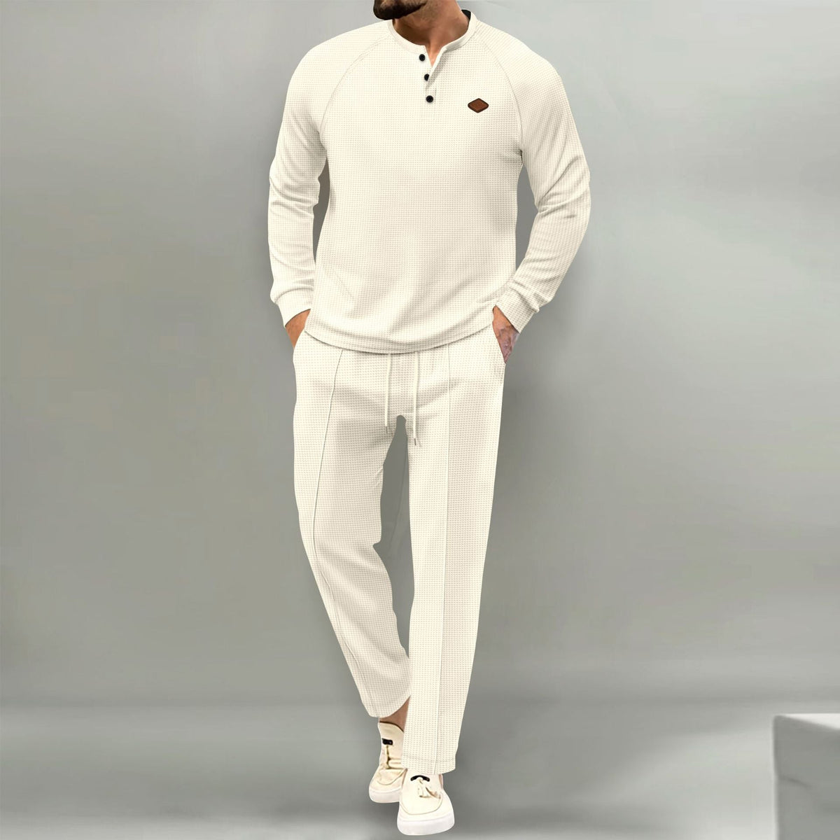 Herren hochwertiger Freizeitanzug mit Knopfleiste und eleganten Taschen ModeGeist