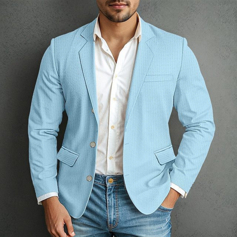 Herren eleganter Blazer mit strukturiertem Design und praktischen Taschen ModeGeist