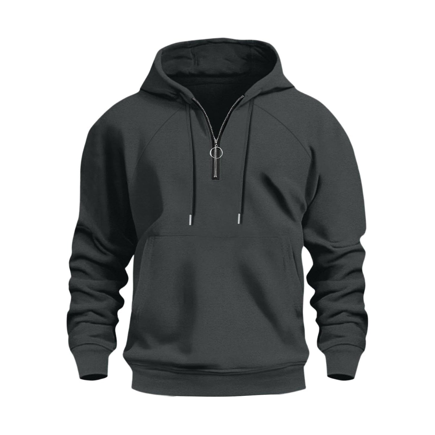 Herren funktionale Kapuzenpullover mit halbem Reißverschluss ModeGeist