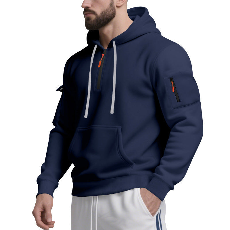 Herren Sport Hoodie mit praktischem Reißverschluss und seitlichen Taschen ModeGeist