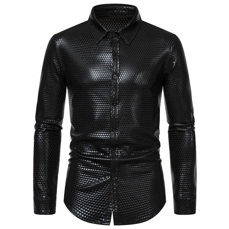 Herren Hemd mit glanzvollem Wabenmuster ModeGeist