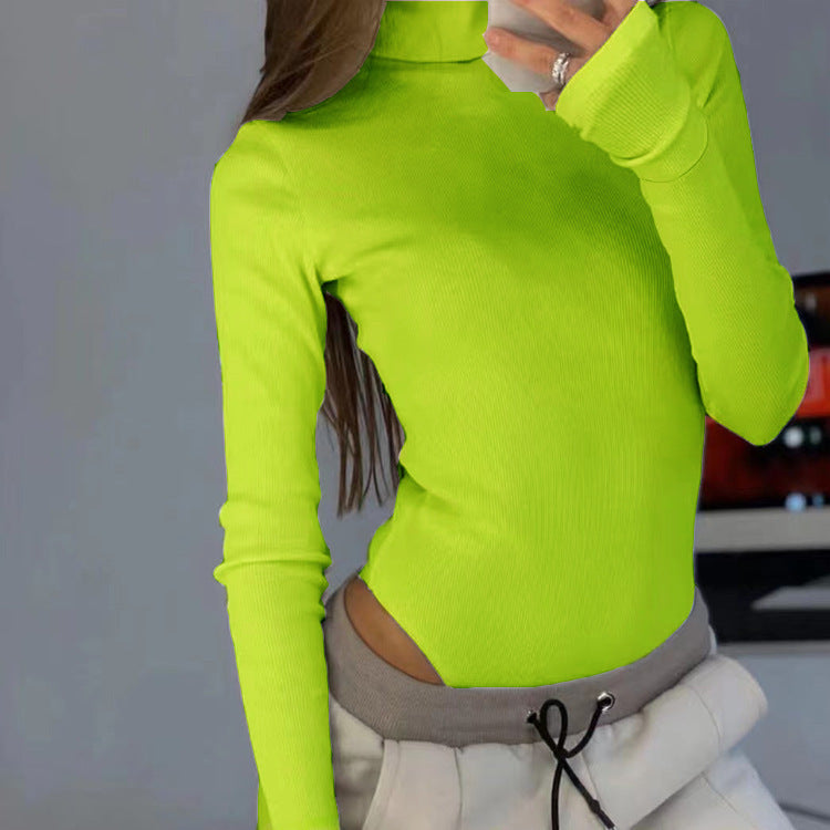 Damen Langärmliges Oberteil mit hohem Kragen und modernen Cut-Outs ModeGeist