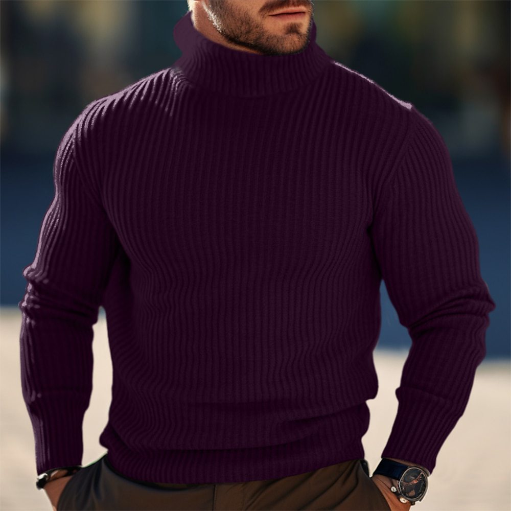 Herren Stehkragen Pullover aus strukturiertem Strick ModeGeist