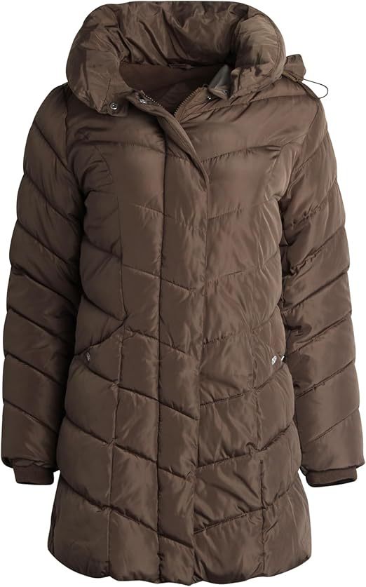 Damen Langer gesteppter Winterparka mit hochgeschlossenem Kragen ModeGeist