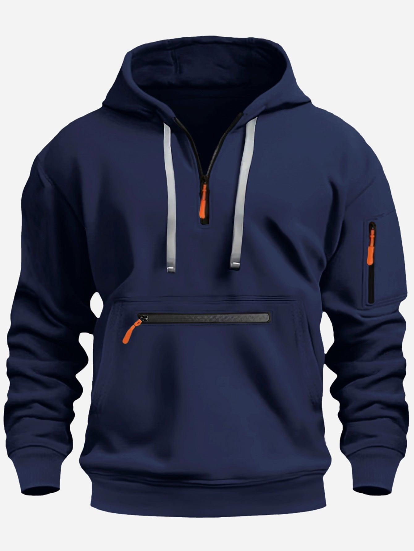 Herren modischer Kapuzenpullover mit praktischen Reißverschluss-Taschen ModeGeist