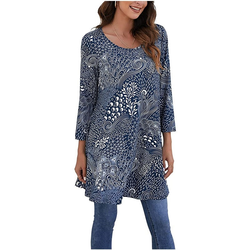 Damen Tunika mit einzigartigem Mandala-Druck ModeGeist