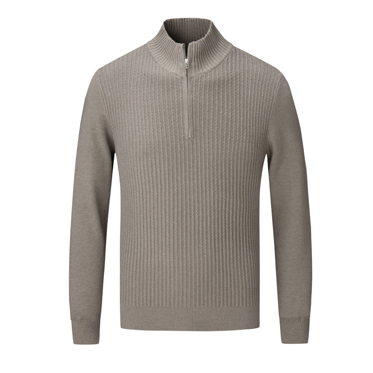 Herren Strickpullover mit modernem Stehkragen und feinem Rippdesign ModeGeist