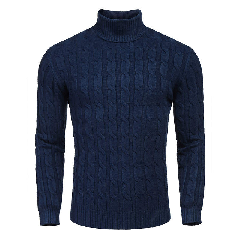 Herren modischer Rollkragenpullover mit Zopfmuster ModeGeist