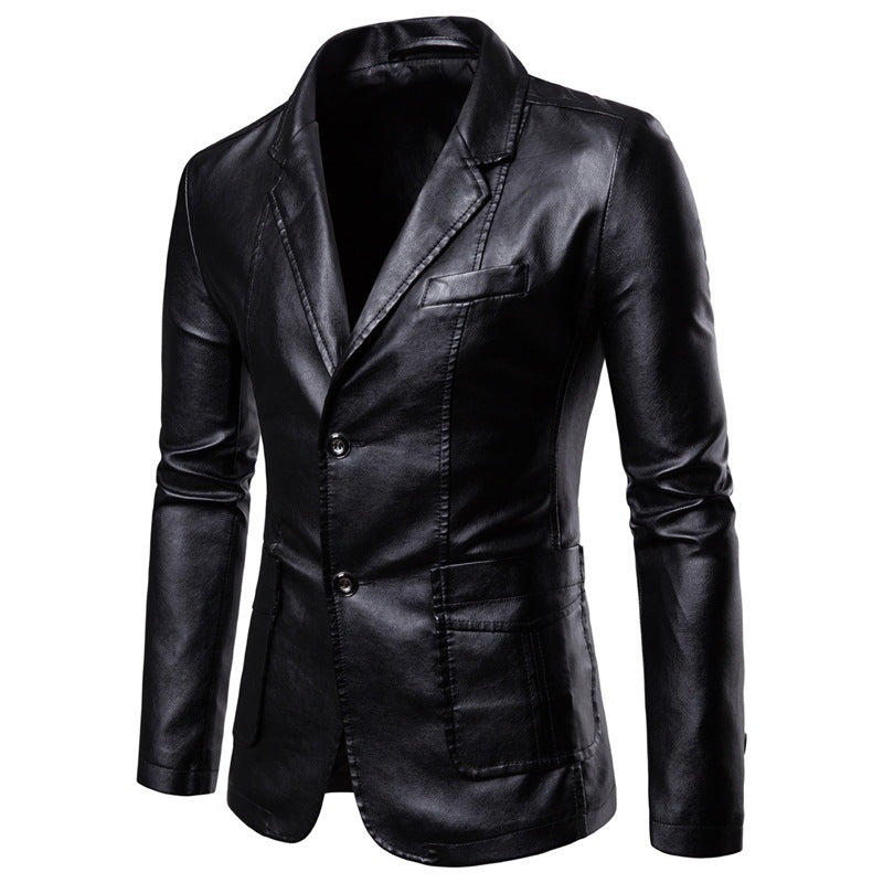 Herren elegante Kunstlederjacke mit modernem Schnitt ModeGeist