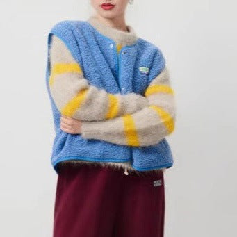 Damen modische Weste mit Fleece-Futter und praktischen Taschen ModeGeist