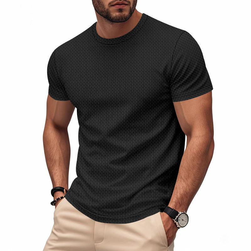 Herren Kurzarm T-Shirt mit strukturiertem Design und atmungsaktiver Baumwolle ModeGeist