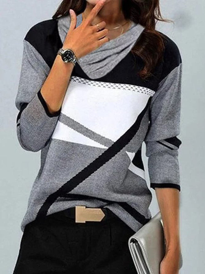 Langarmshirt mit V-Ausschnitt und Hot Print von Fudus