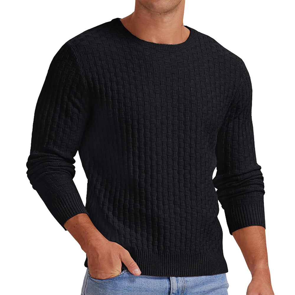 Herren strukturiertes Sweatshirt mit Rundhalsausschnitt und langem Arm ModeGeist
