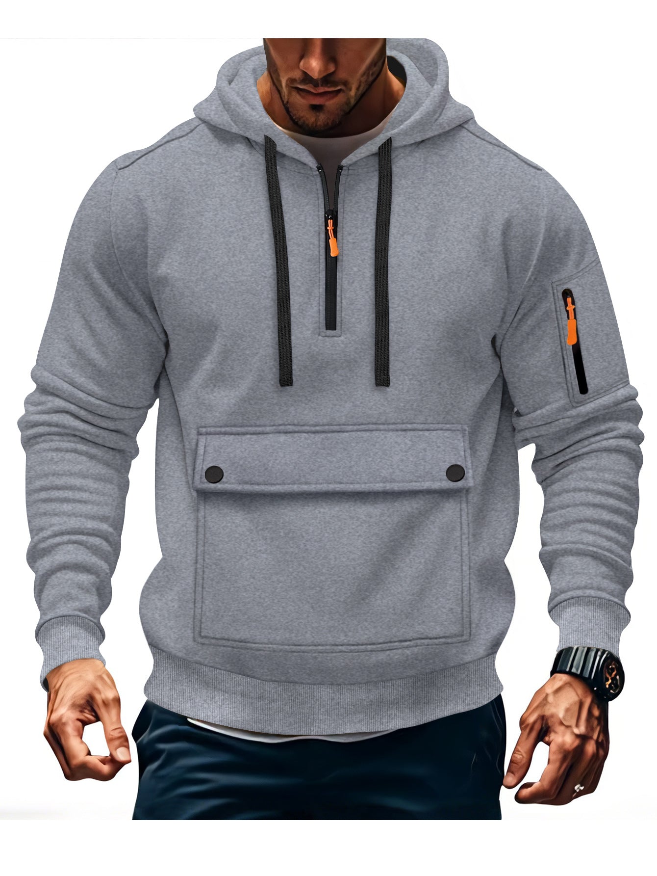 Herren lässige Kapuzenpullover mit praktischen Taschen ModeGeist