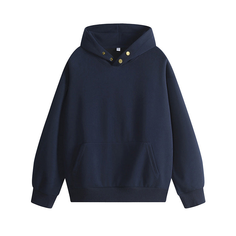 Damen Kapuzenpullover mit innovativem Schnitt und praktischen Druckknöpfen ModeGeist