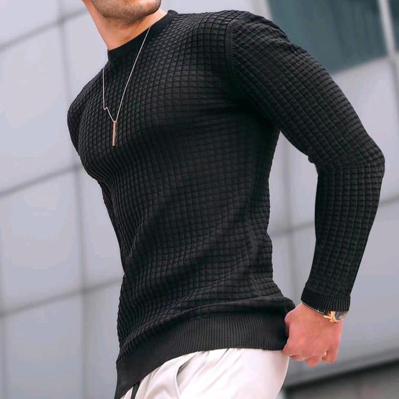 Herren strukturierter Langarmpullover ModeGeist