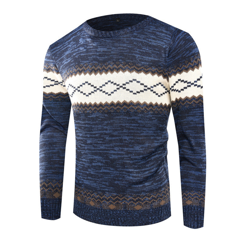 Herren Strickpullover mit modernem geometrischen Muster ModeGeist