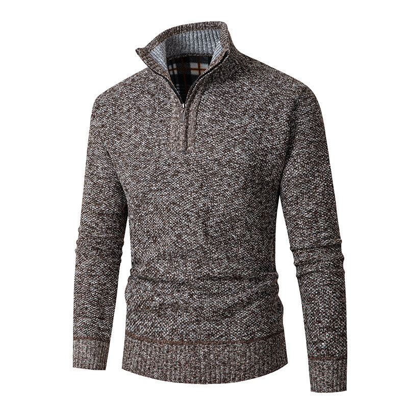 Herren Pullover mit hohem Kragen und praktischem Reißverschluss ModeGeist