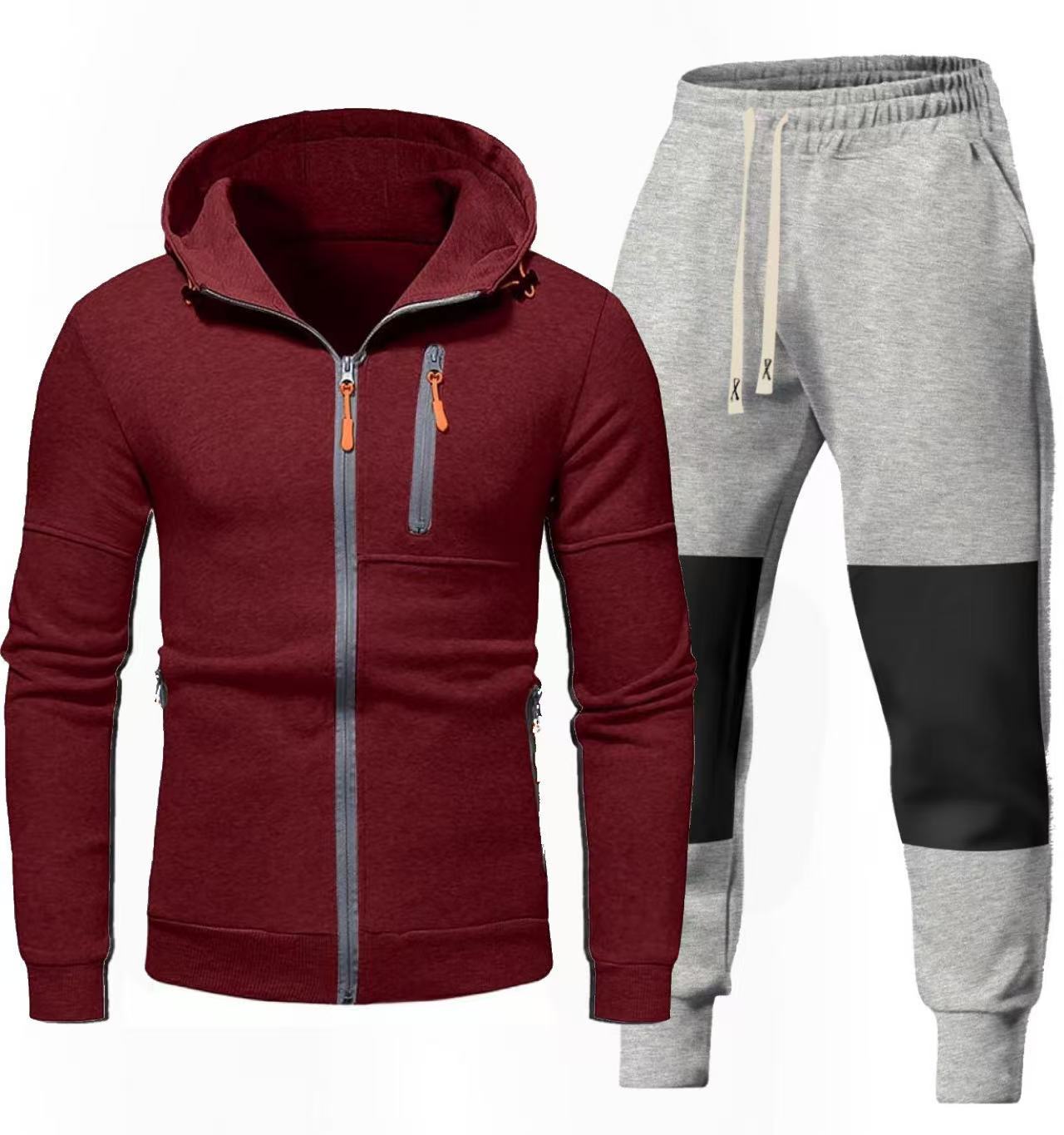 Herren Sportliches Hoodie- und Jogginghose-Set mit Funktionalen Reißverschlusstaschen ModeGeist