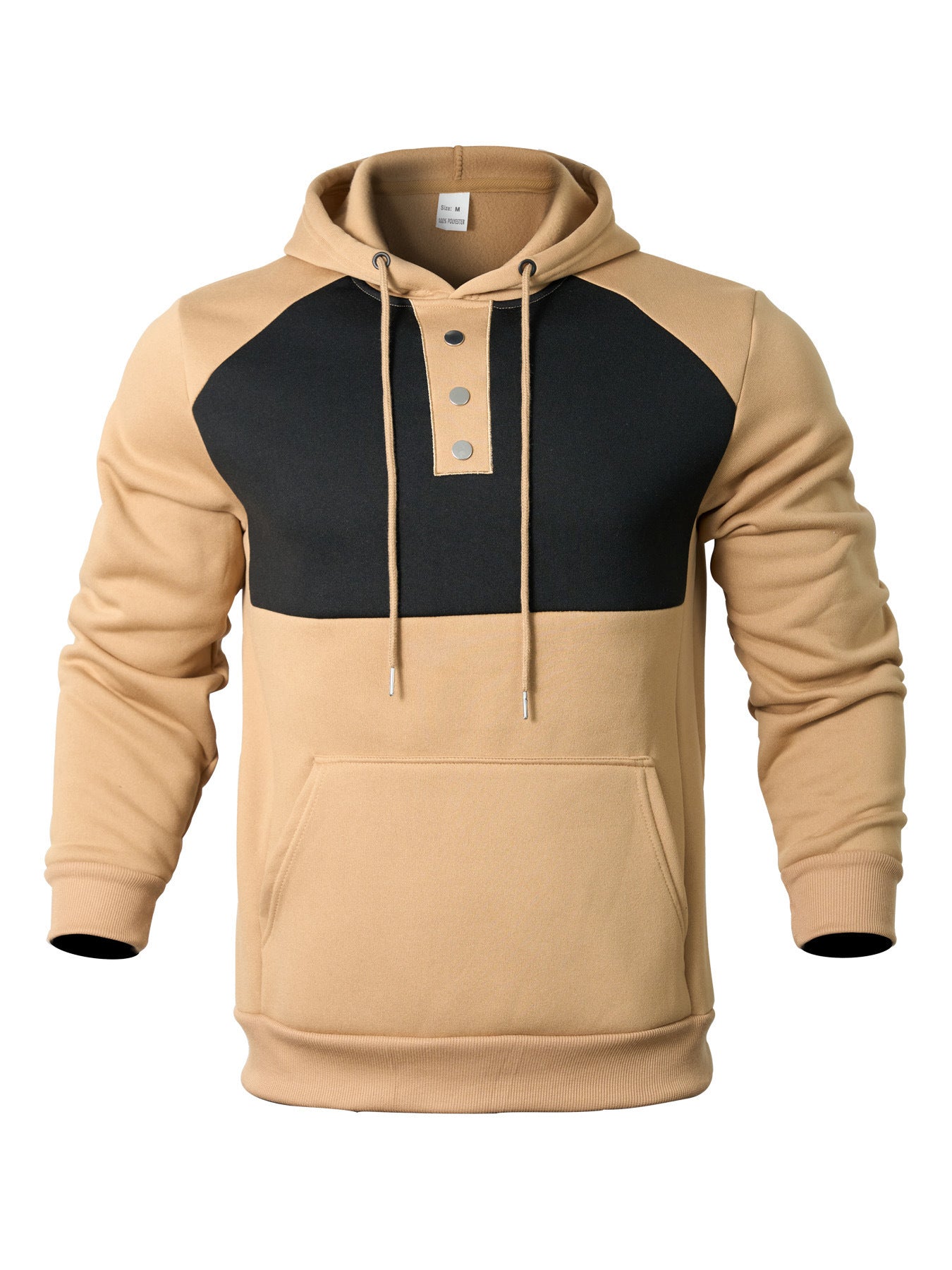 Herren Hoodie mit Knopfleiste und Kontrastdetails ModeGeist