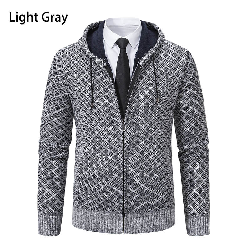 Herren modische Sweatjacke mit Kapuze und elegantem Muster ModeGeist