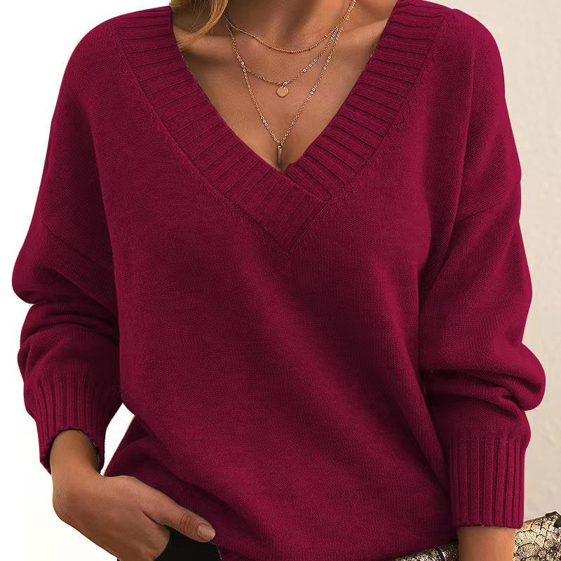 ModeGeist | Zeitloser Einfarbiger Strickpullover Für Komfort