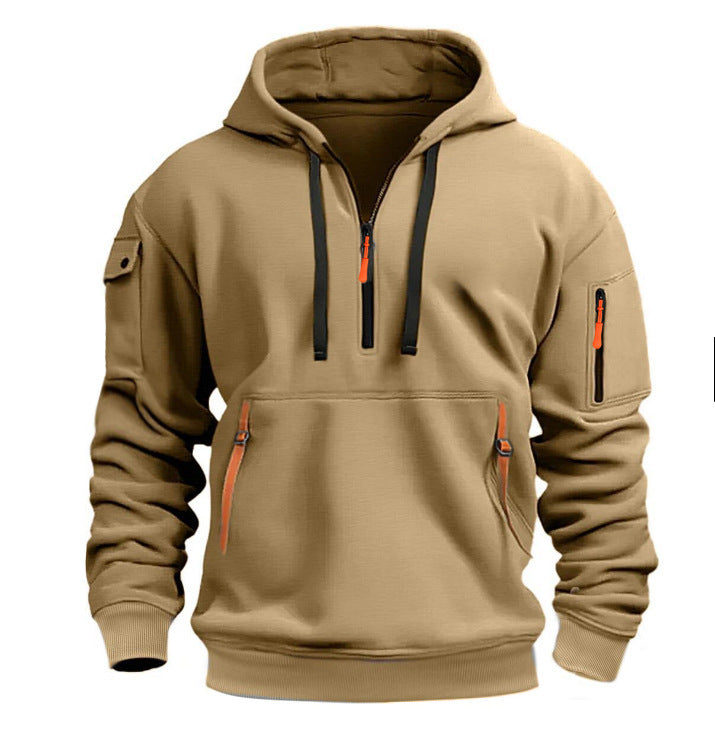 Herren Praktischer Kapuzenpullover mit seitlichem Reißverschluss und vielseitigen Taschen ModeGeist