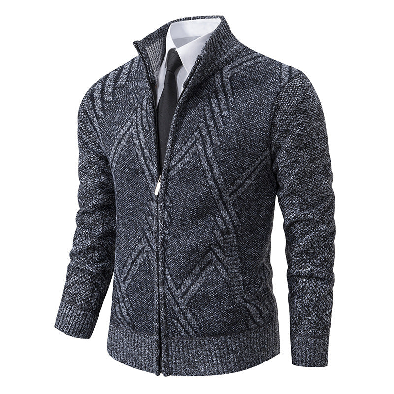 Herren Strickjacke mit modernen geometrischen Mustern ModeGeist