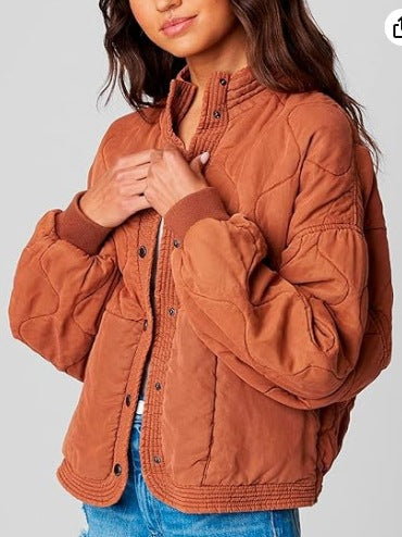 Damen modische Steppjacke mit hohem Kragen ModeGeist
