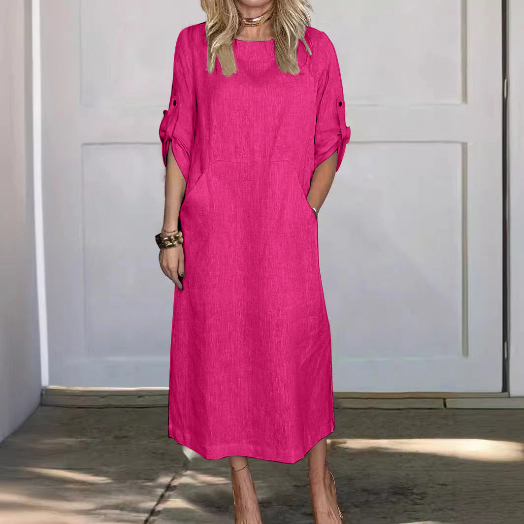 Lässiges Damen-Midi-Kleid mit Taschen von MODEGEIST