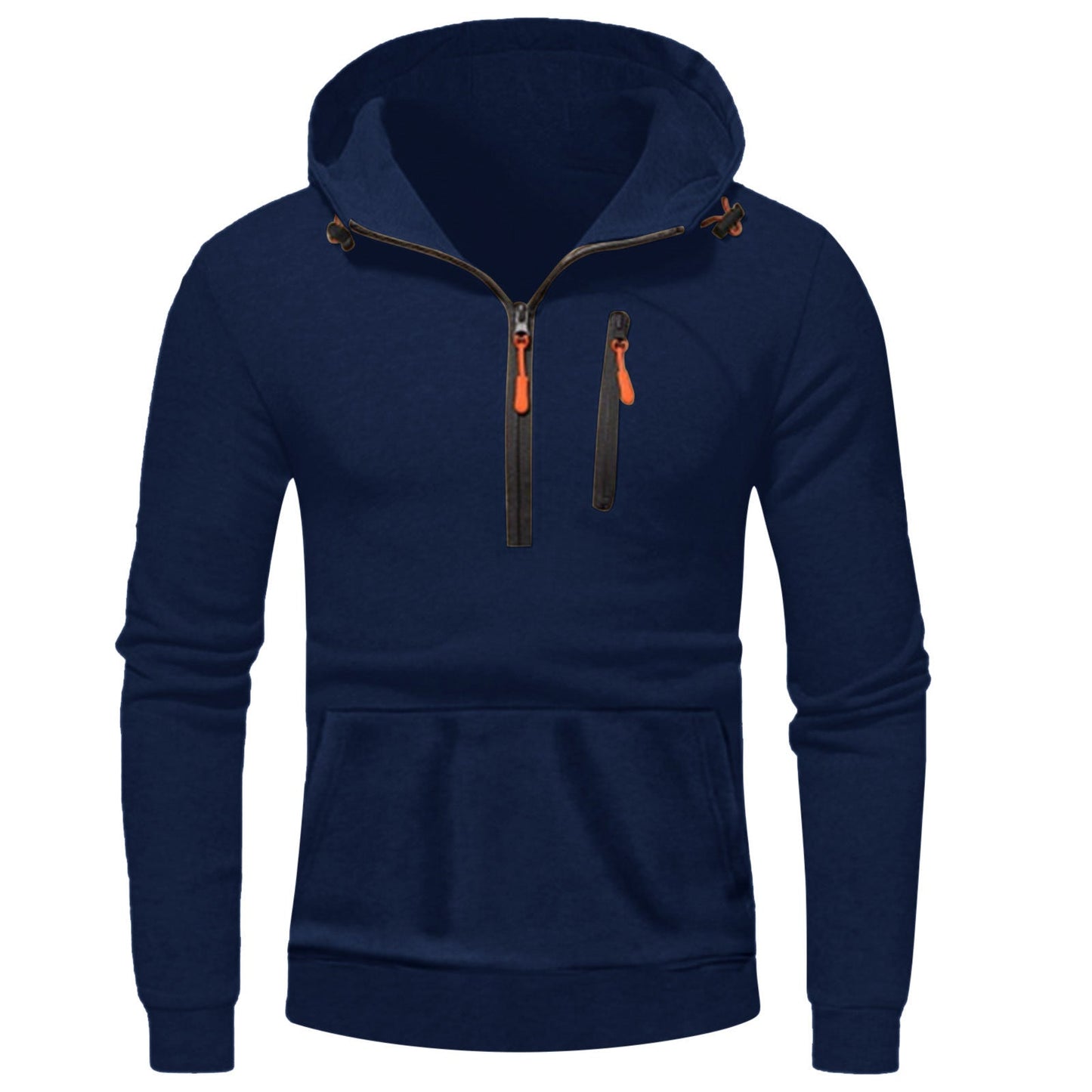 Herren moderner Kapuzenpullover mit innovativem halben Reißverschluss ModeGeist