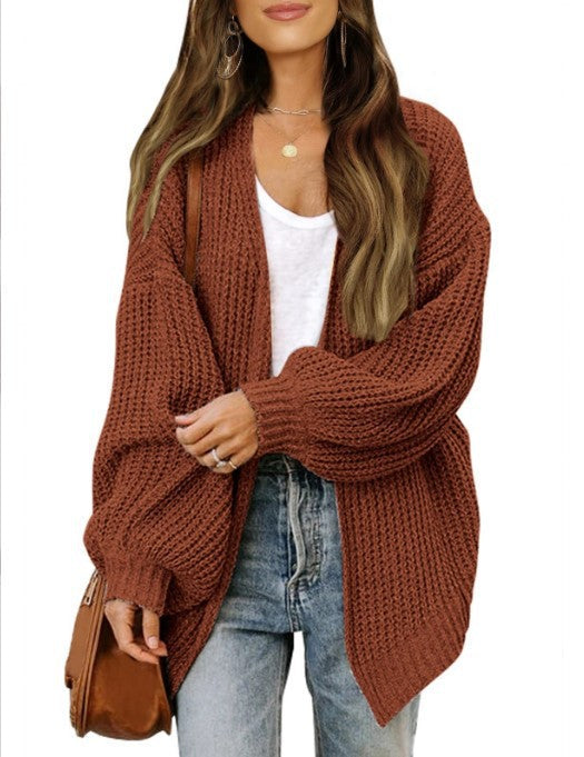 Damen Grobstrickjacke mit überschnittenen Schultern und lässigem Schnitt ModeGeist