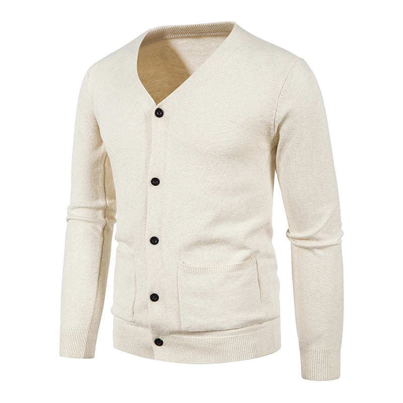 Herren Strickjacke mit V-Ausschnitt und praktischen Taschen ModeGeist