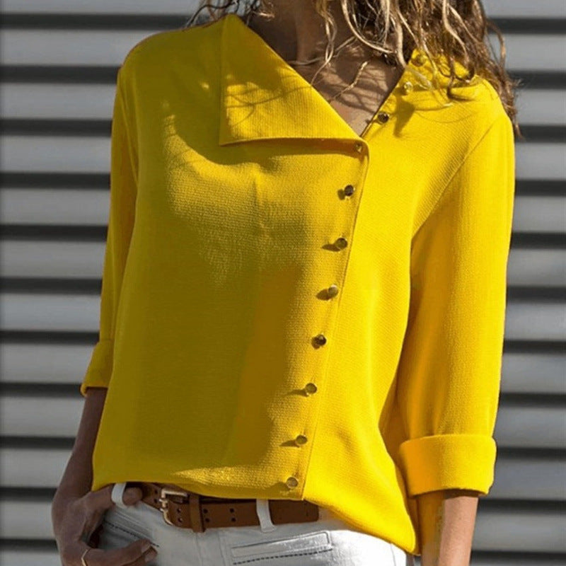 Damen Button-Up Relaxed Fit Bluse ModeGeist