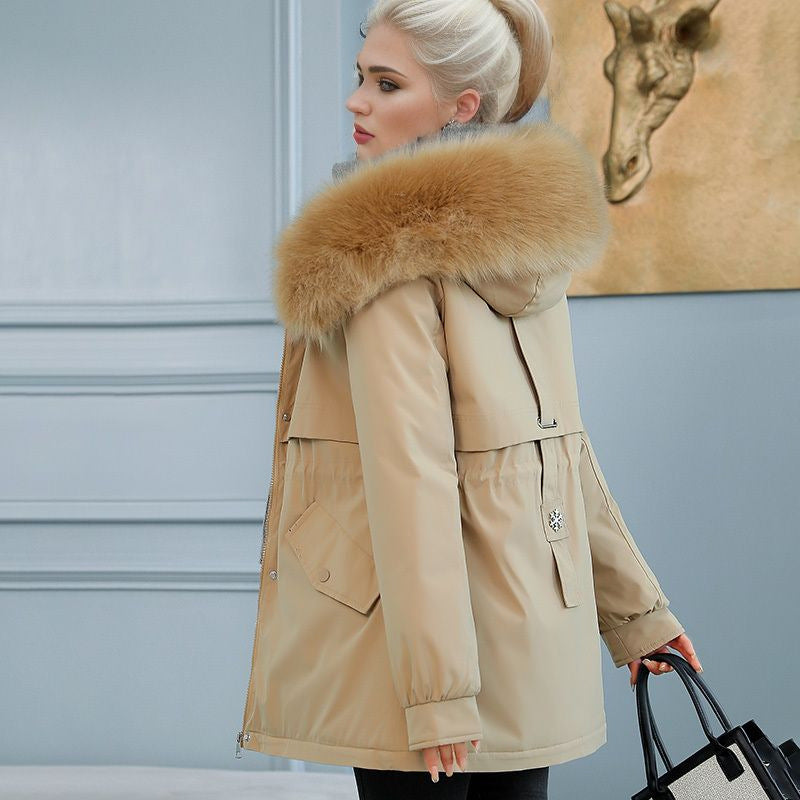 Damen isolierter Winterparka mit luxuriösem Kunstfellkragen und wärmendem Innenfutter ModeGeist