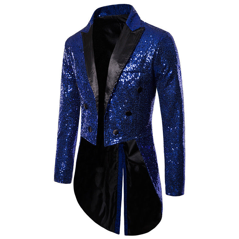 Herren Pailletten-Blazer im eleganten Schnitt mit asymmetrischem Design ModeGeist